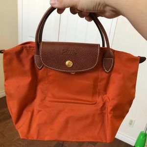 Brand New!Authentic Longchamp orange mini tote bag